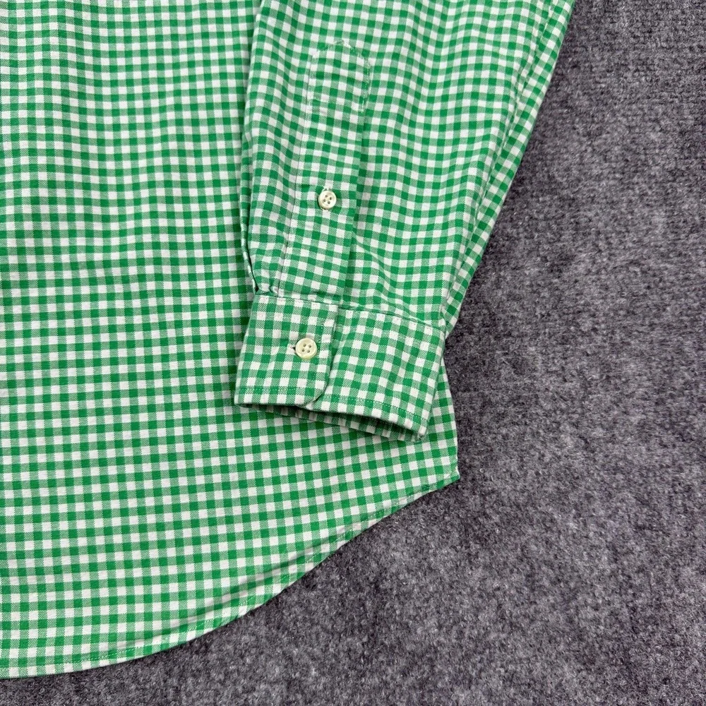 Polo Ralph Lauren Classic Fit Shirt Mens Large Green White Gingham Button Down